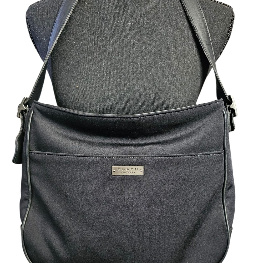 Vintage Coach Black Neoprene Leather Trim Purse